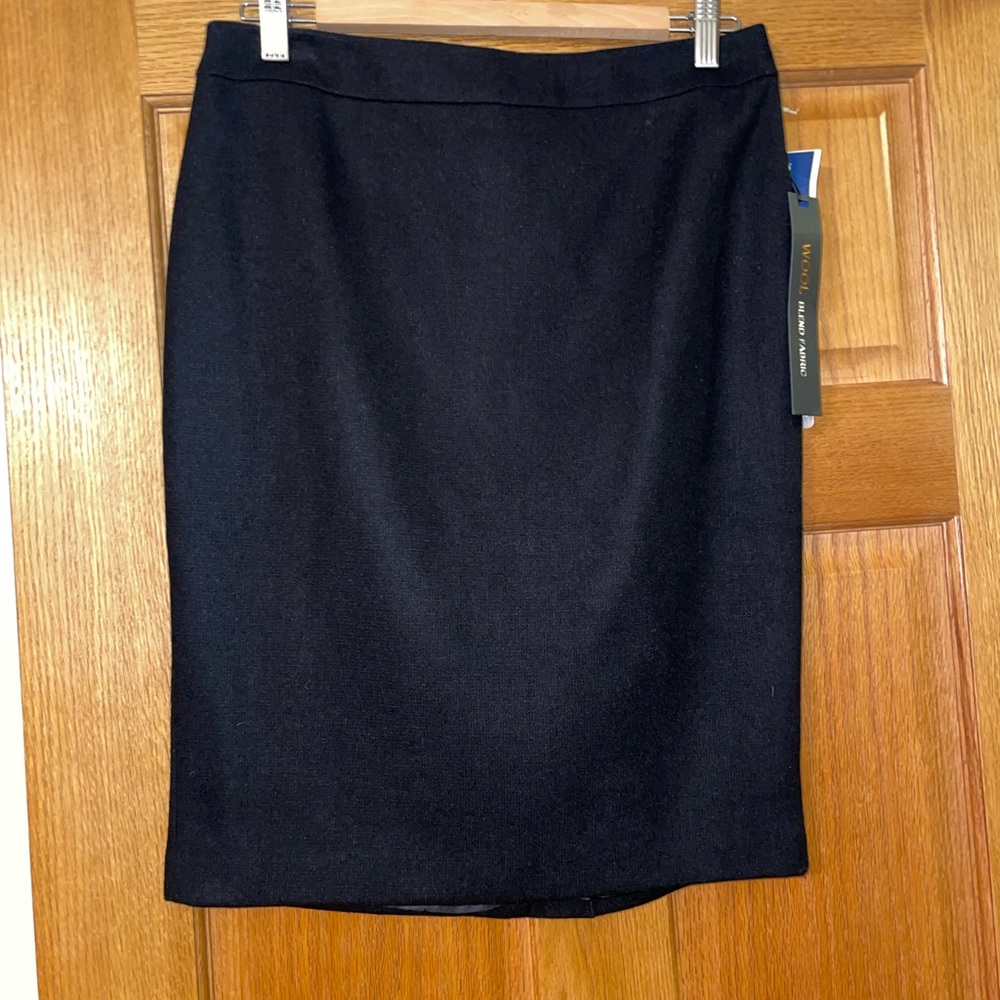 Kenar Black Wool Pencil Skirt Fully Lined NWT sz 4